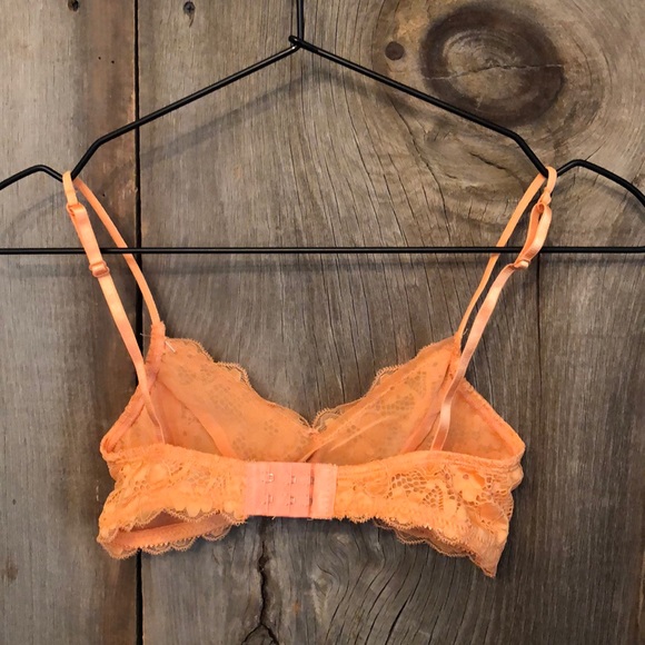 Anemone Allover Lace Mesh Lightly Lined Bra in Peachy Orange Size S/M - Picture 5 of 11